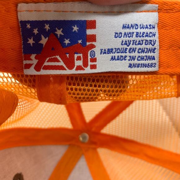 Mueller, Inc. Embroidered Trucker Hat Cap Snapback Orange Gray Mesh Back - Picture 6 of 6